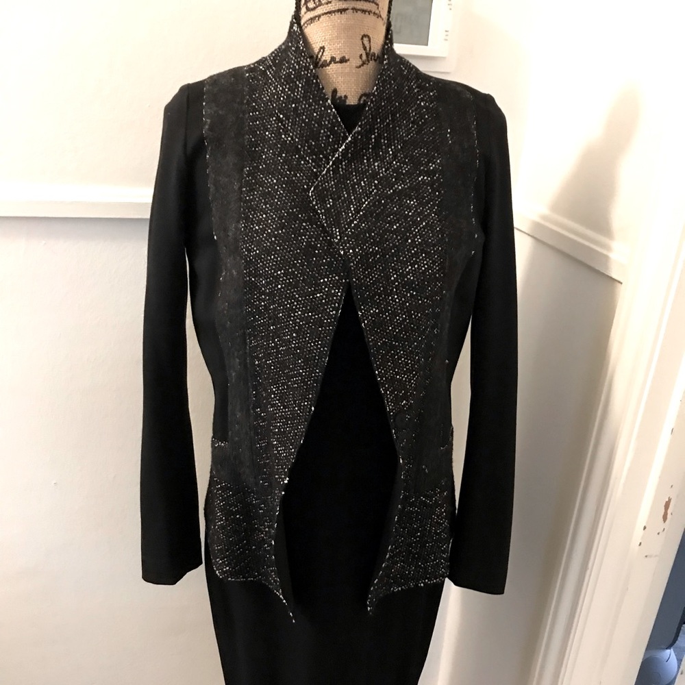 Donna Karan Black/White Tweed Jacket-10